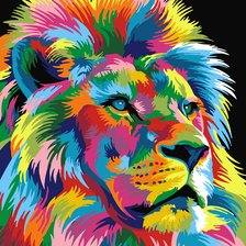 Схема вышивки «Радужный лев»