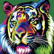 Оригинал схемы вышивки «Радужный тигр (малый)» (№2425227)