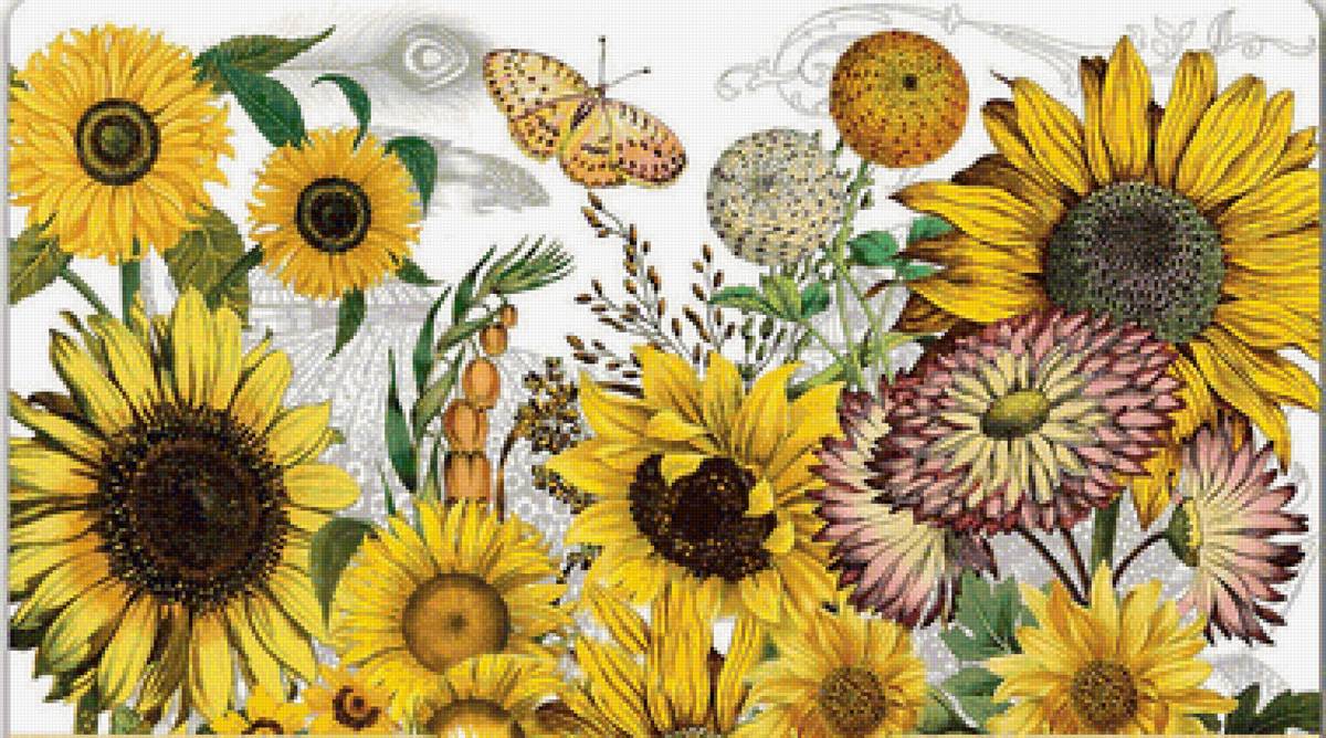 подсолнухи - панно - предпросмотр