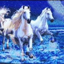 Схема вышивки «Лошади на море»