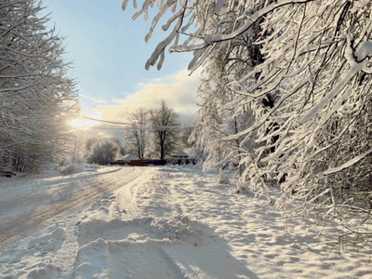 Деревня - зима, дорога, деревня - предпросмотр