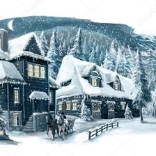 Схема вышивки «деревня»