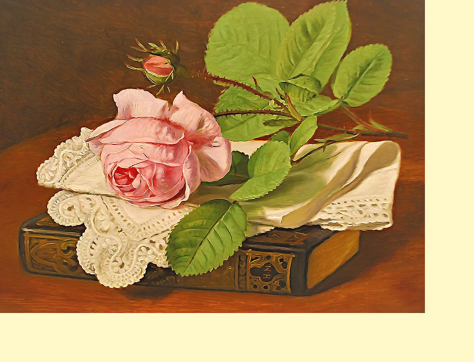 Серия "Натюрморт" - роза, книга, натюрморт, цветы - оригинал