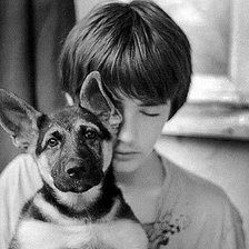 Схема вышивки «Мальчик с собакой»
