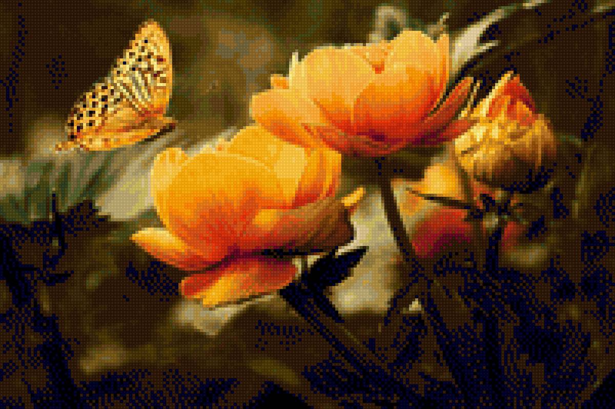 Бабочка - весна, сад, цветочки, бабочка - предпросмотр