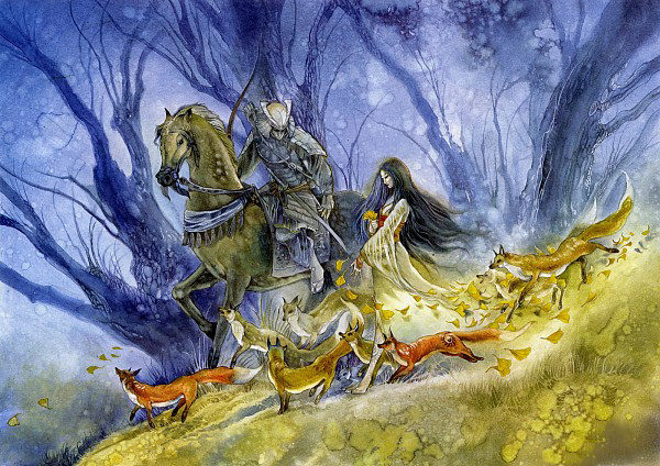 Встреча в пути - легенды, кицунэ, япония, сказки, мифы, воин - оригинал