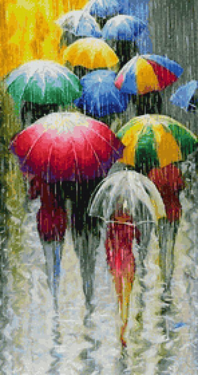 Под дождем - дождь, зонтики - предпросмотр