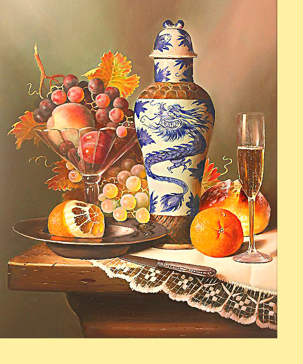 Серия "Натюрморт" - натюрморт, виноград, фрукты - оригинал