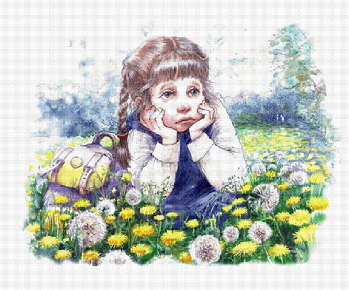 девочка - рисунок - предпросмотр