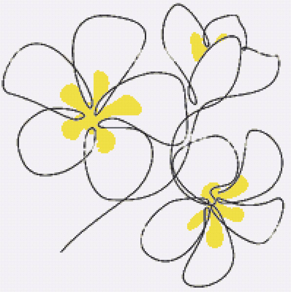 Магнолия - монохром - предпросмотр