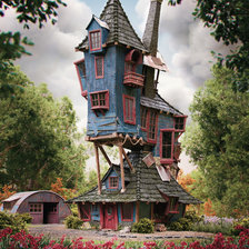 Схема вышивки «Домик Уизли»