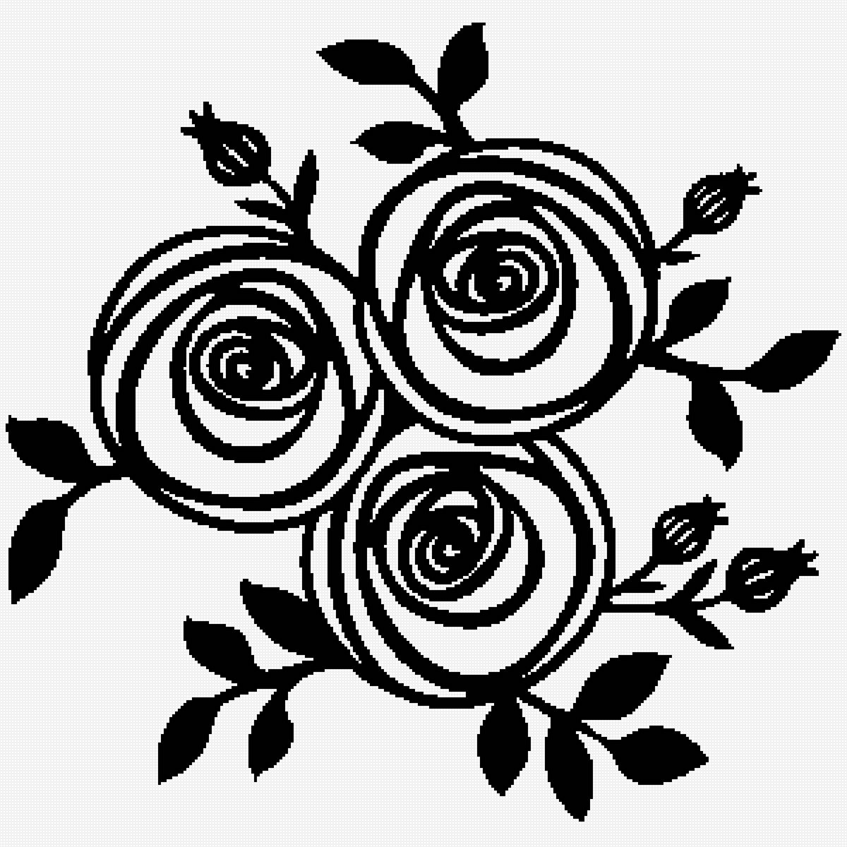 Розы - розы, цветы, монохром, графика - предпросмотр