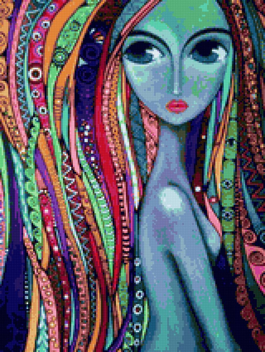 девушка - абстракция - предпросмотр