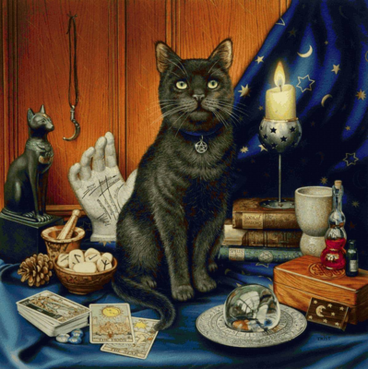 Милый котик - статуэтка, кот, стол - предпросмотр