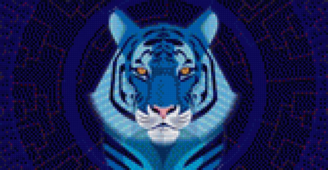 Тигр - голубой водяной тигр - предпросмотр