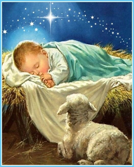 Иисус Христос в яслях - ясли, овечка - оригинал