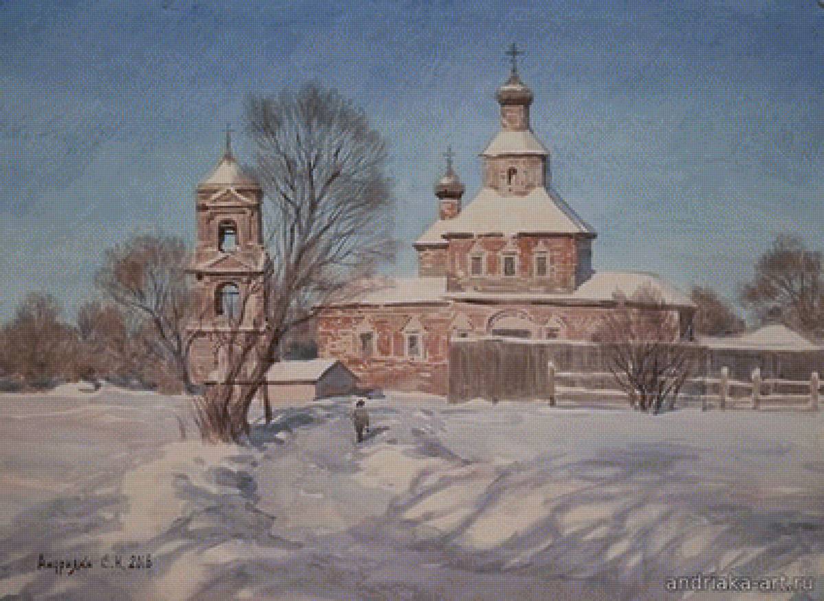 Сергей Андрияка - церковь, зима, птицы, весна - предпросмотр