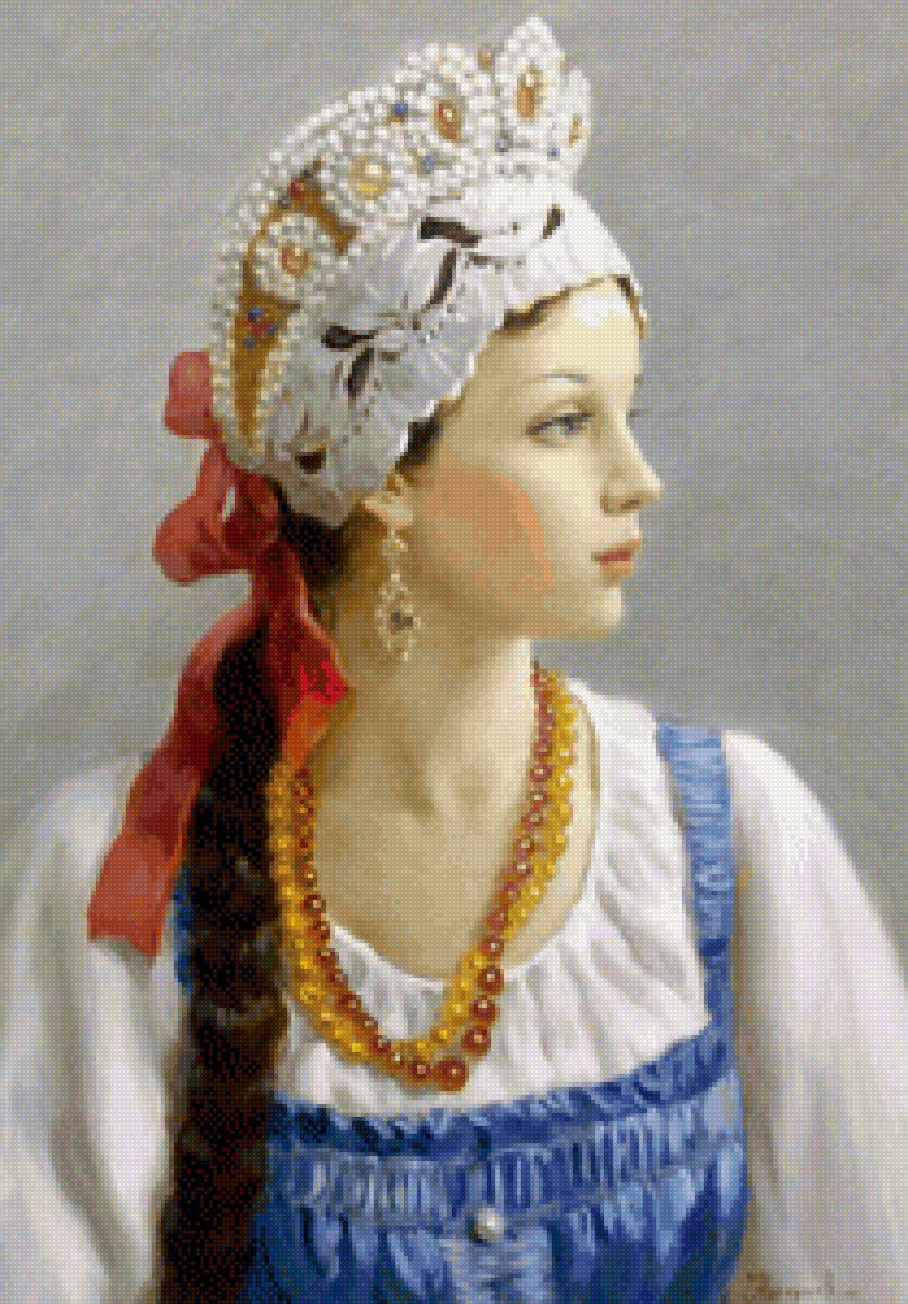 русская красавица - россия, коса, славянка, русская красавица, шкатулка - предпросмотр