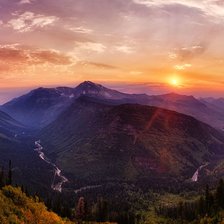 Схема вышивки «Рассвет в горах»