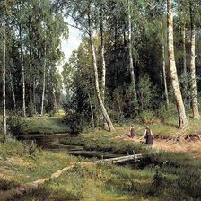Оригинал схемы вышивки «ручей в лесу. И.Шишкин» (№2435291)