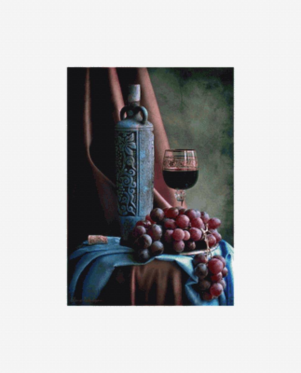 Вино - вино, натюрморт, бокал, виноград - предпросмотр