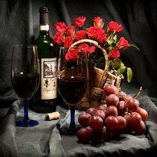 Схема вышивки «Вино и цветы»