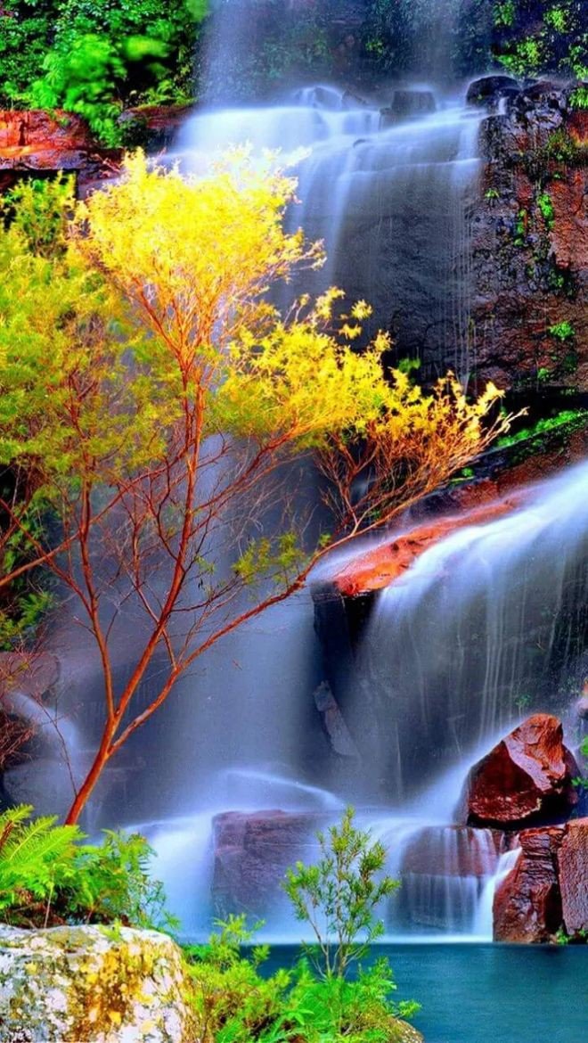 Водопад - осень, водопад - оригинал