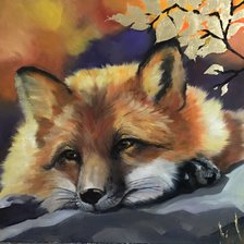 Схема вышивки «лиса»