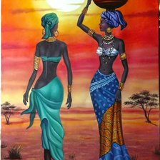 Схема вышивки «africanas paseando»