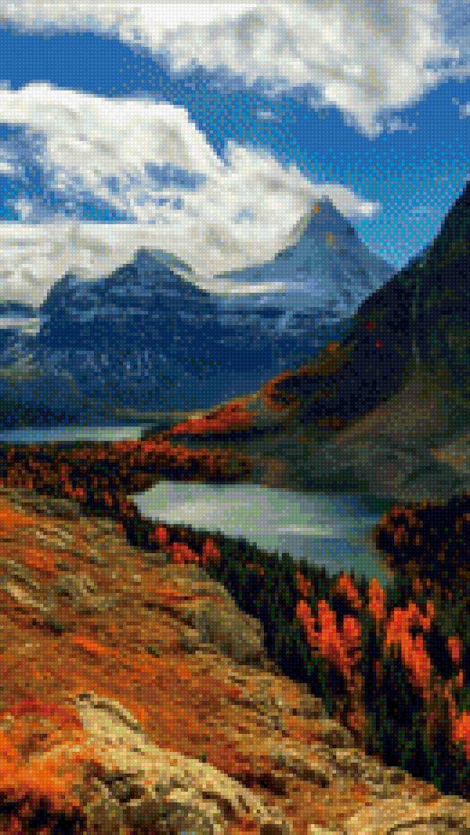 Горы - горы, осень, озеро - предпросмотр