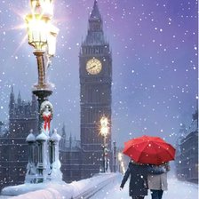 Схема вышивки «Лондон в снегу»