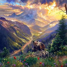 Схема вышивки «в горах»