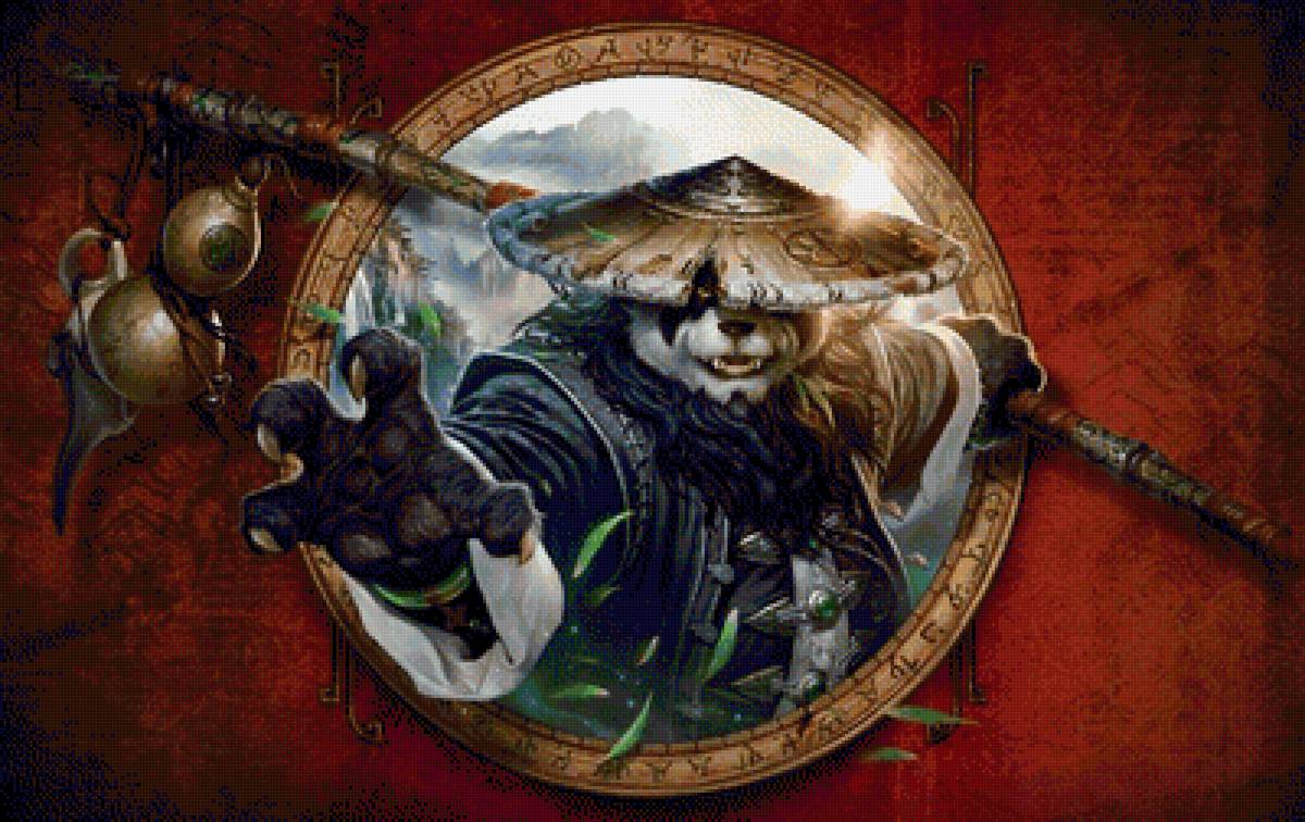 Пандарен с фоном - предпросмотр