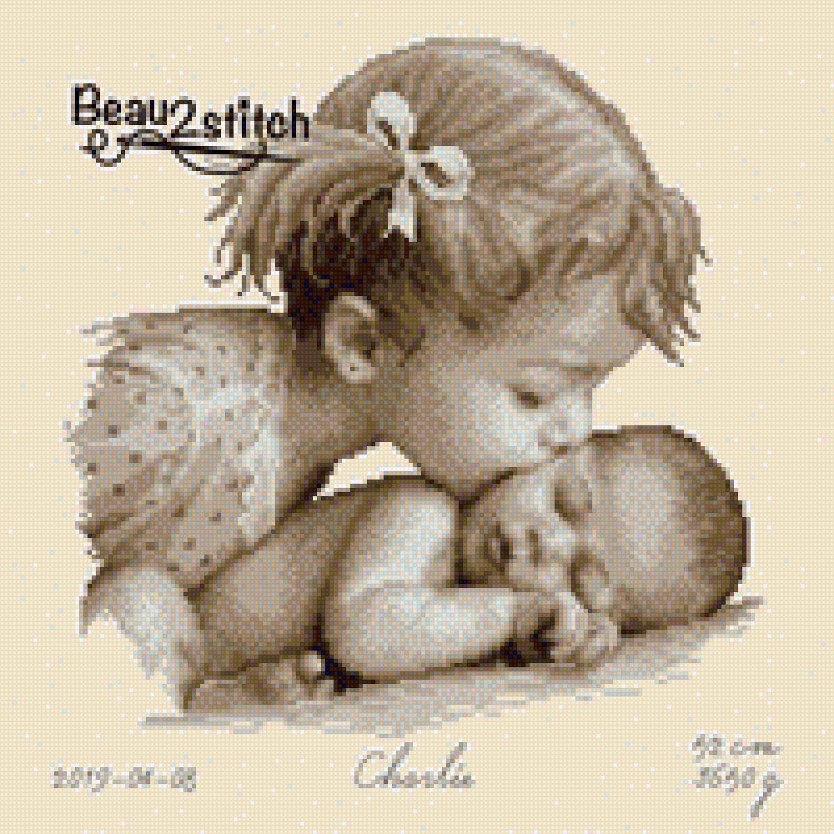 Сестра и братик - новорожденный, малыш, сестра, метрика - предпросмотр