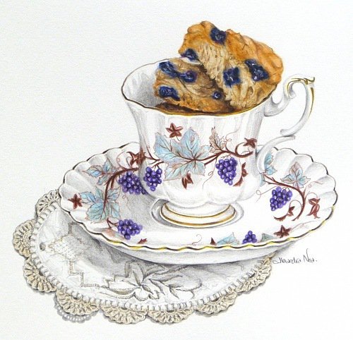 чай - печенье, чашка, натюрморт - оригинал