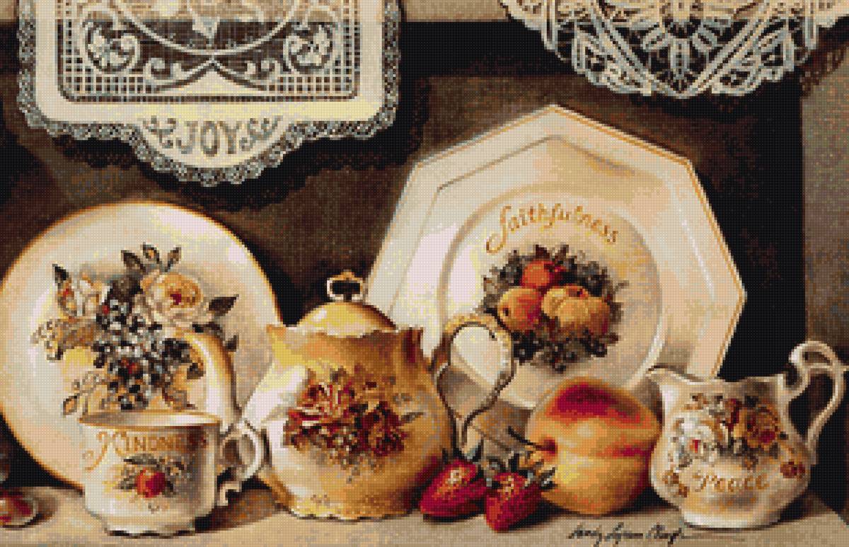 кухня - чашка, натюрморт, цветы - предпросмотр