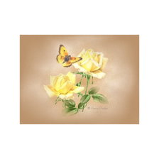 Оригинал схемы вышивки «Бабочка на жёлтых розах» (№2441252)