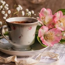 Схема вышивки «Кофе и цветы»