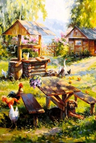 деревня летом с. бессонов - картина, природа, пейзаж - оригинал