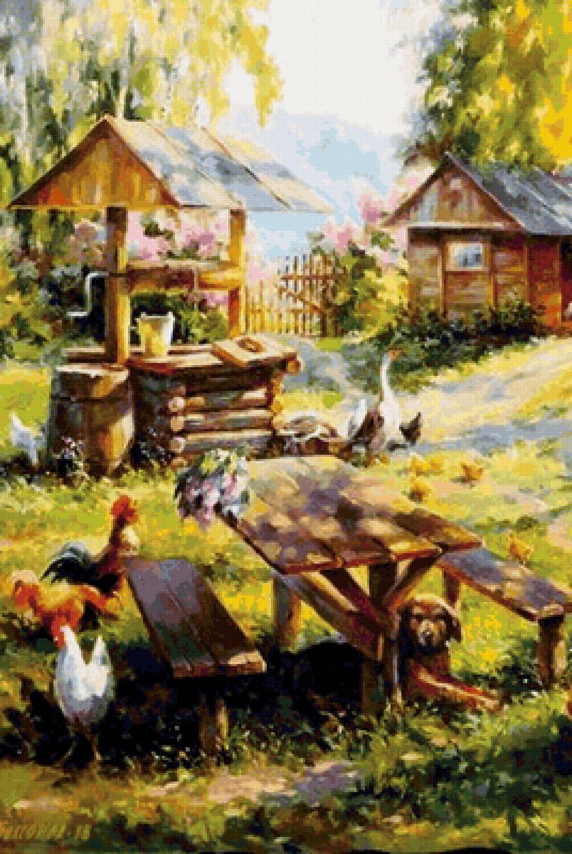 деревня летом с. бессонов - картина, природа, пейзаж - предпросмотр