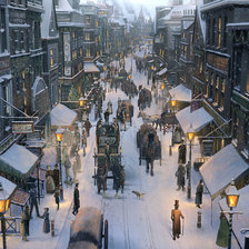 Схема вышивки «ЛОНДОН, ГОРОД, ЛЮДИ, ЗИМА, РОЖДЕСТВО»