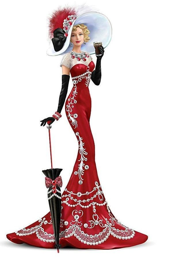 Леди в красном - зонт, платье, красное - оригинал