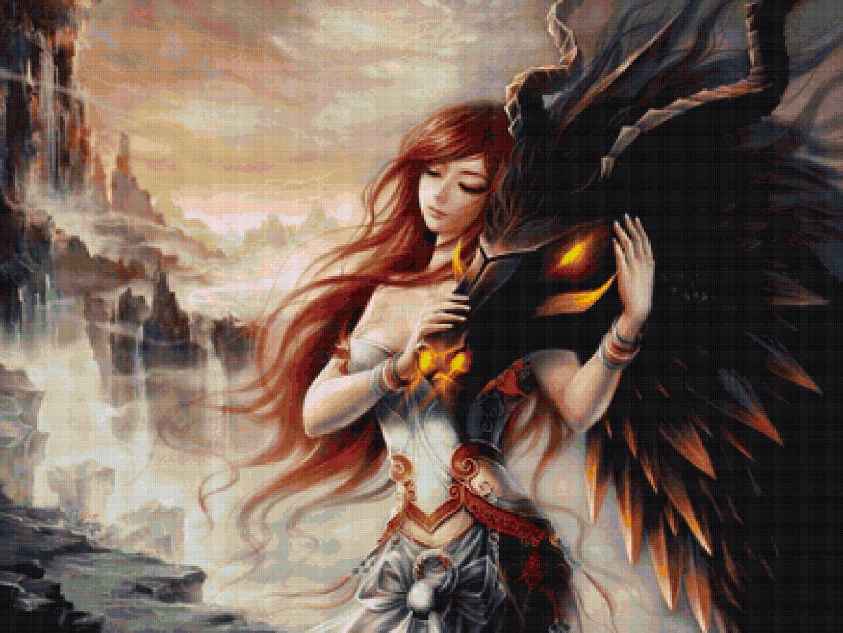 дракон - девушка, сказка - предпросмотр