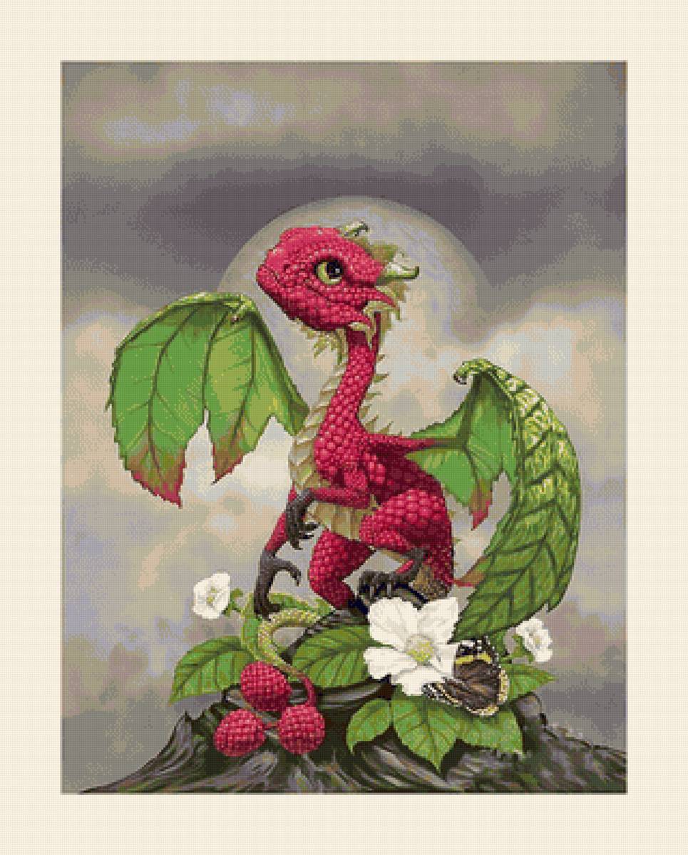 дракон - сказка, малыш, цветы, ягода - предпросмотр