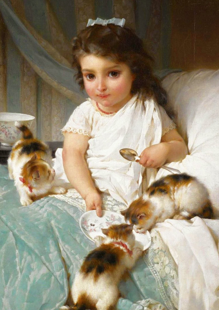 Эмиль Мунье "Завтрак", 1880 год - ребенок, малыш - оригинал