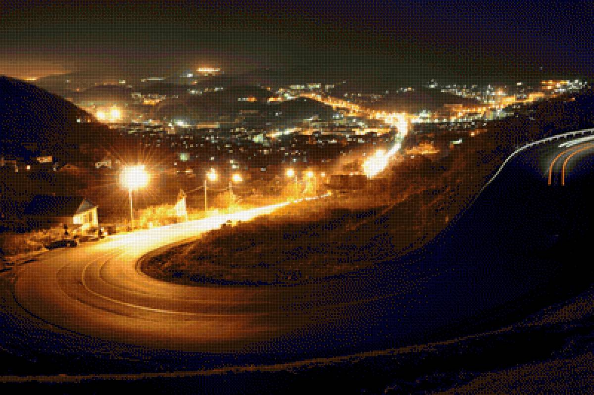 Ночной город - город, дорога, ночь - предпросмотр