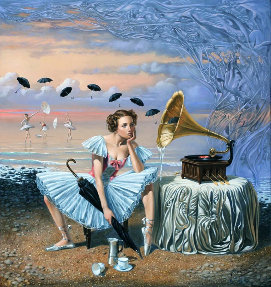 Чёрные зонтики - зонтики, балет, балерина - оригинал