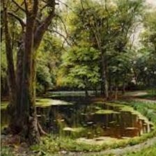 Схема вышивки «Озеро в парке с каштанами»