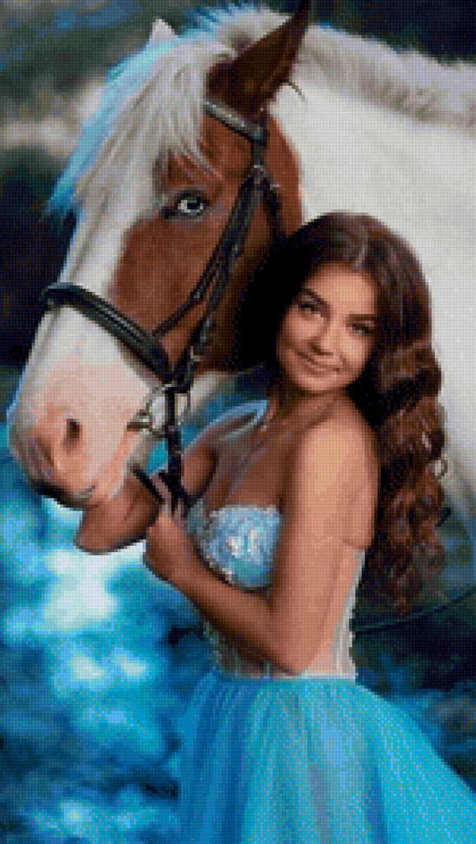 Девушка с конём - животные, девушка, кони - предпросмотр
