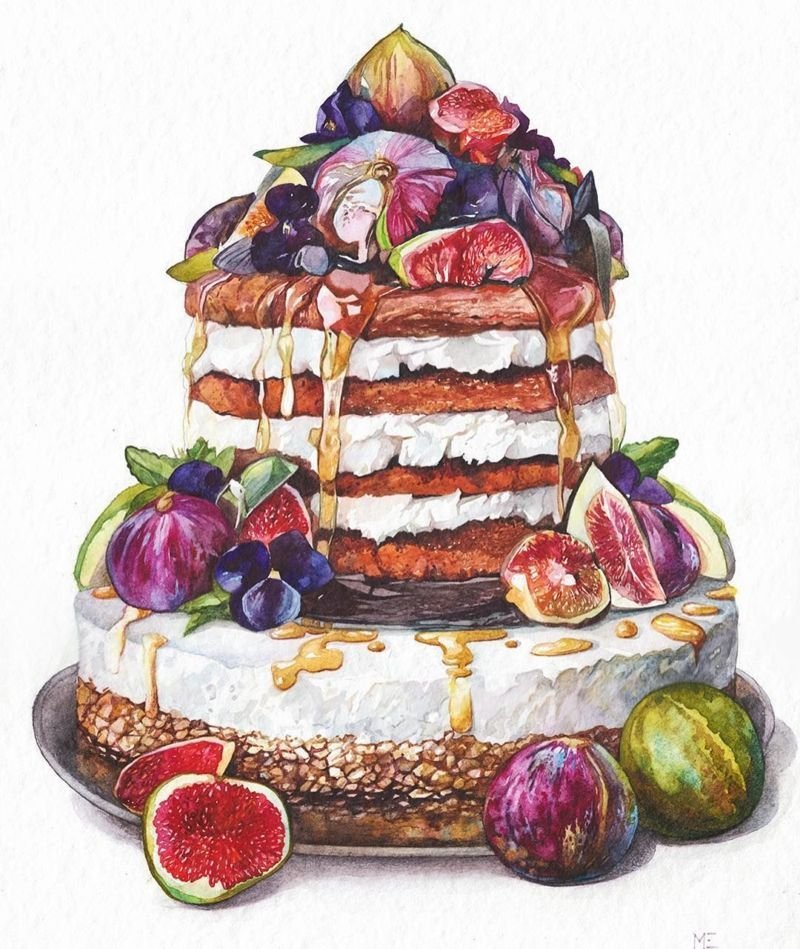 Торт - скетчинг, торт, рисунок - оригинал